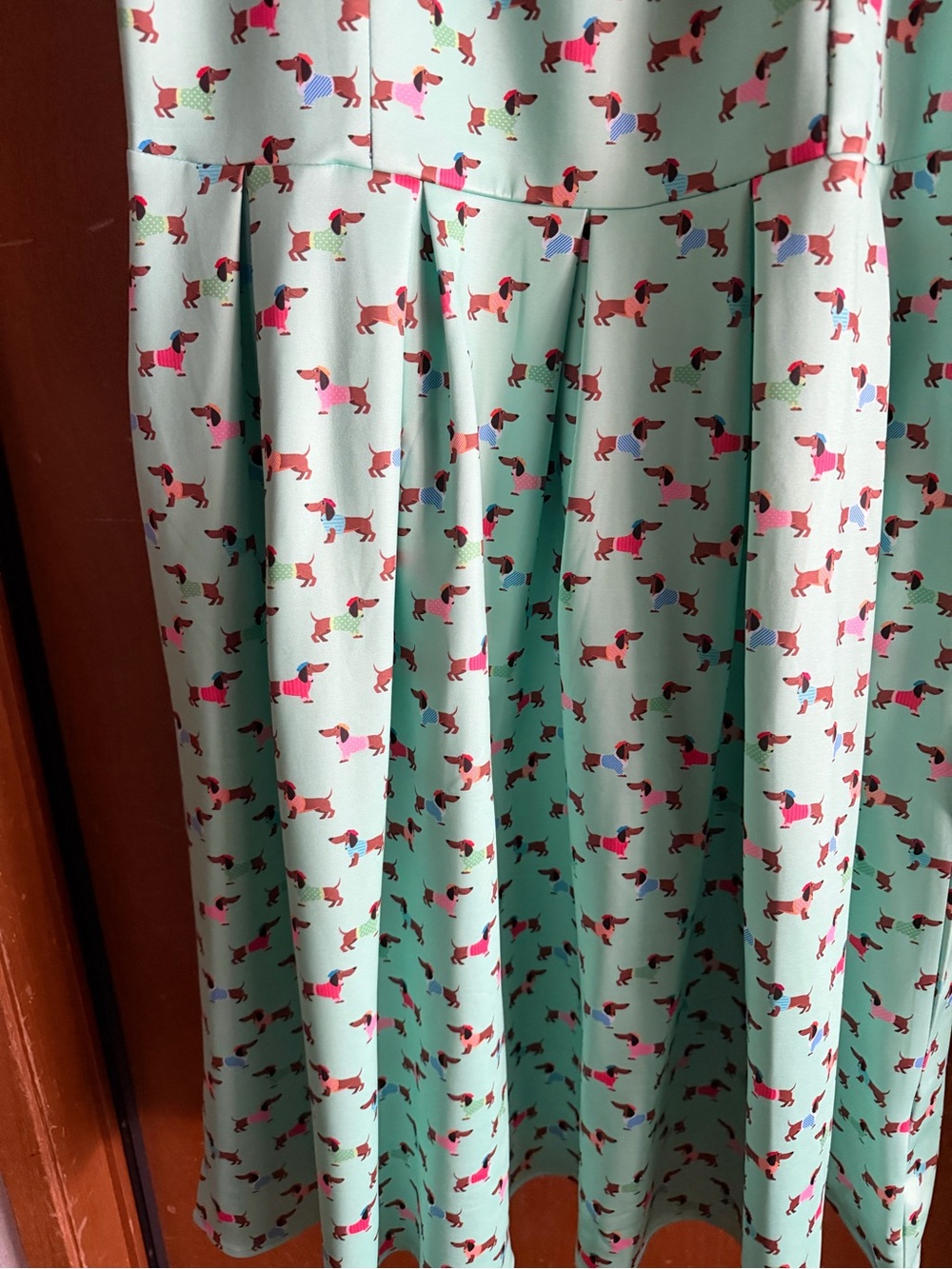 Modcloth Retro Mint Dachshund Print Fit & Flare Dress xl - Picture 7 of 7